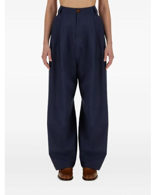 Alysi Blue Pleated Trousers
