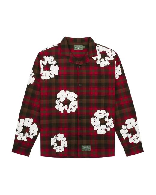 DENIM TEARS Red Stadium Wreath Shirt for men