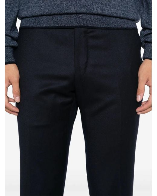 PT Torino Blue Pressed-Crease Trousers for men