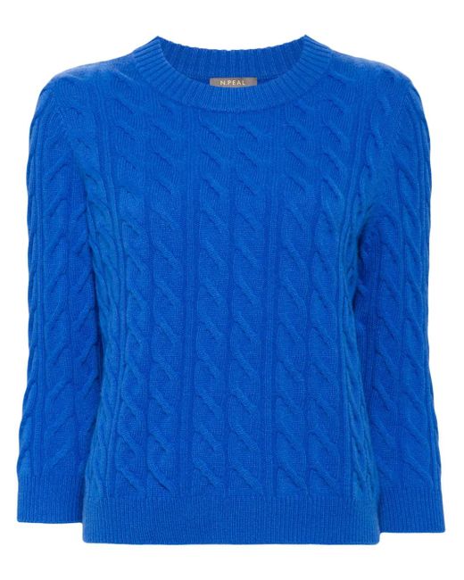 Pull En Cachemire À Tricot Torsadé N.Peal Cashmere en coloris Blue