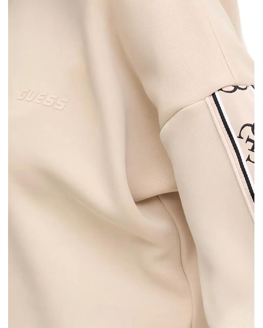 Guess White Crewneck Dropped-Shoulders Sweatshirt