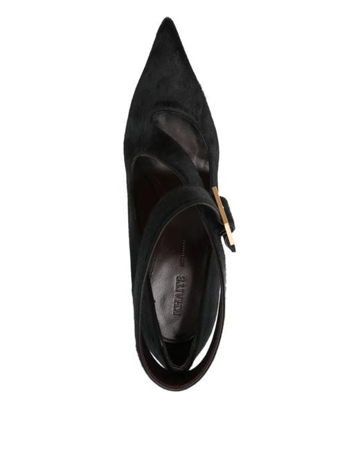 Khaite Black Buckle Heeled Pumps