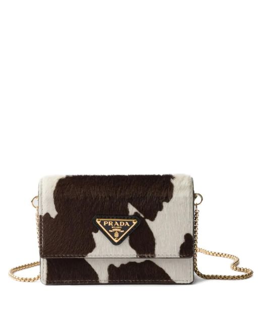 Prada White Printed Shoulder Bag