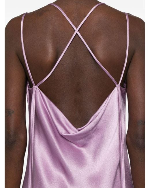 Antonelli Pink Satin Midi Slip Dress