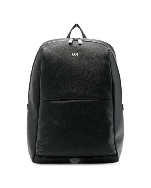 Boss Black Pebbled Backpack for men
