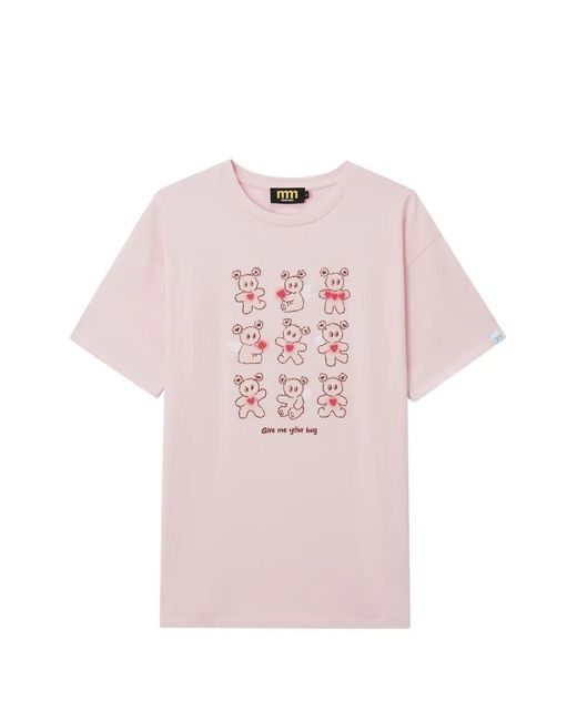 Mini Cream Pink Graphic-Print T-Shirt