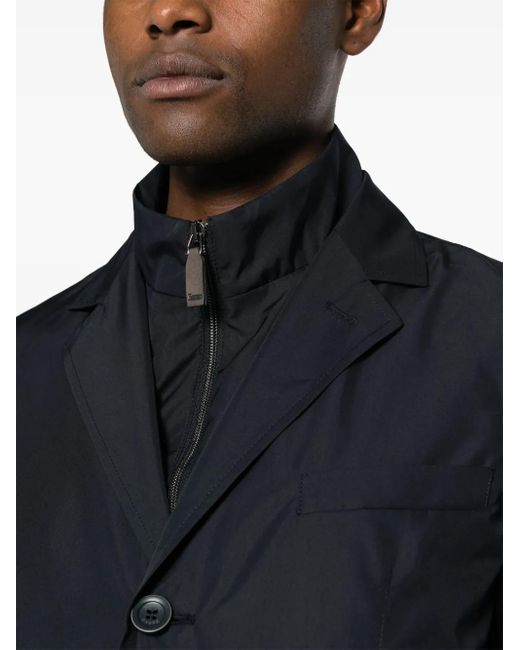 Herno Blue Byron Layered Single-Breasted Blazer for men