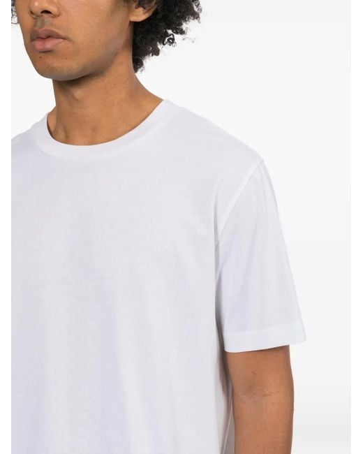 A.P.C. White Logo-Embroidered Round Neck T-Shirt for men