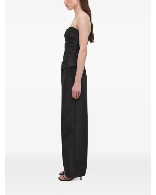 Jonathan Simkhai Black Emerson Ruched Bustier Top