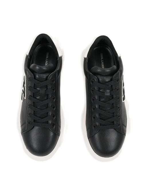 Karl Lagerfeld Black Logo-Patch Sneakers for men