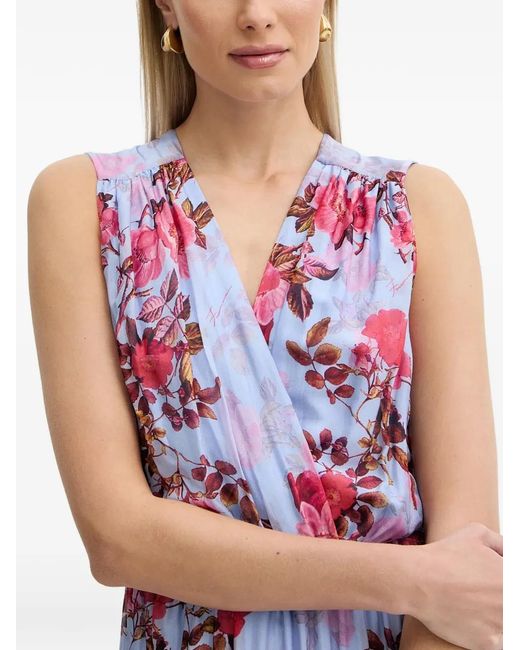 Fracomina Maxi-Jurk Met Bloemenprint in het Purple