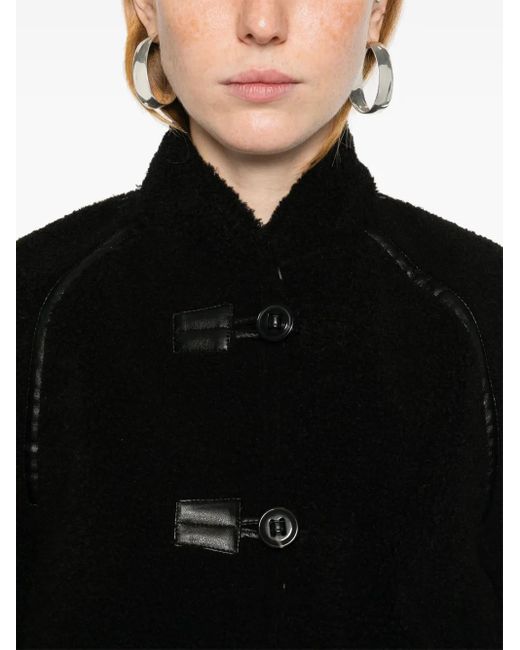 Low Classic Black Faux-Shearling Jacket