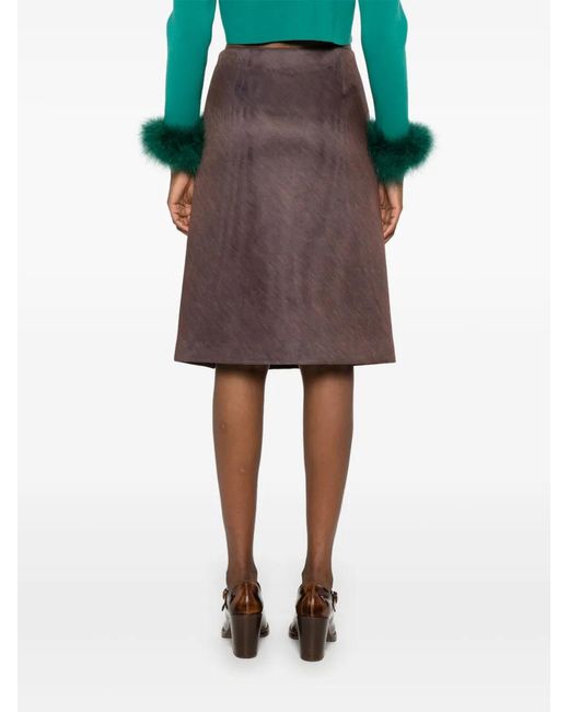 Philosophy Di Lorenzo Serafini Brown Wrap Midi Skirt