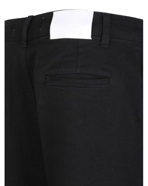 Douuod Black Five-Pockets Straight Trousers