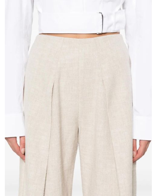 Cult Gaia White Pompori Wide-Leg Trousers