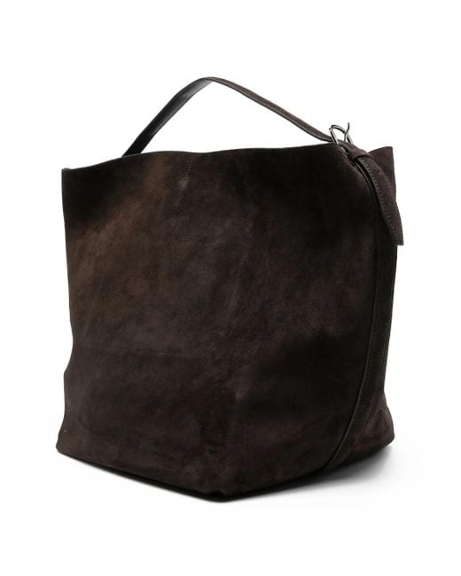 Totême  Black Suede Belted Tote Bag