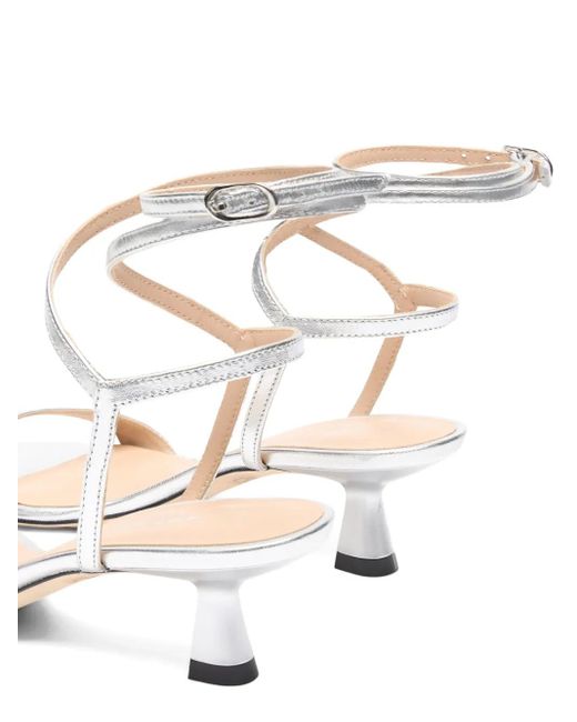Stuart Weitzman Natural Wrap Ankle-Strap Sandals