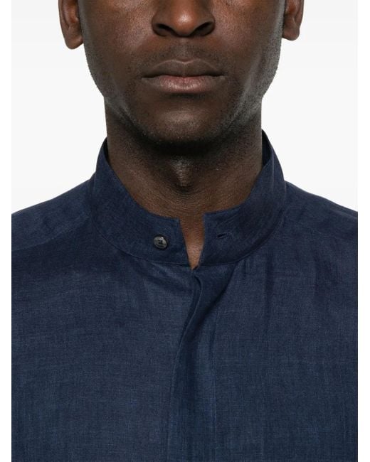Zegna Linnen Overhemd in het Blue voor heren