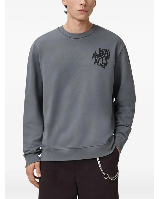 AllSaints Gray Orlando Printed Sweatshirt for men