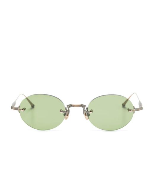 Matsuda Green Rimless Oval-Frame Sunglasses