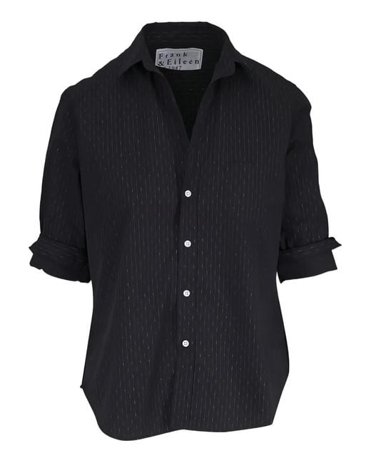 Frank & Eileen Black Eileen Pinstripe Top