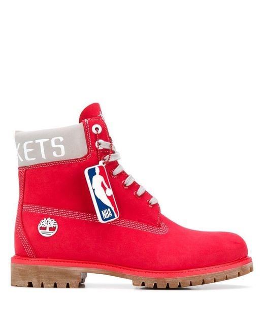 Botas NBA Timberland de hombre de color Rojo | Lyst