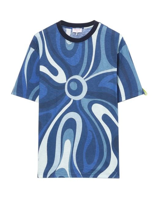 Emilio Pucci T-Shirt Mit Marmo-Print in Blue für Herren