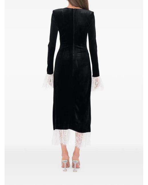 Ana Radu Black Velvet Lace Dress