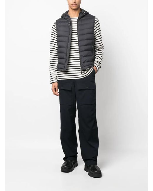 Moorer Black Zipped Hooded Gilet for men