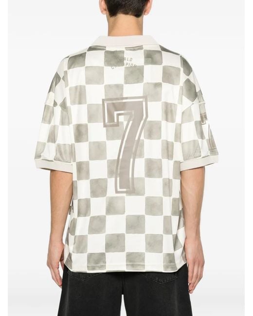 RETERNITY White L'Atelier De La Rue Checkerboard-Print T-Shirt for men
