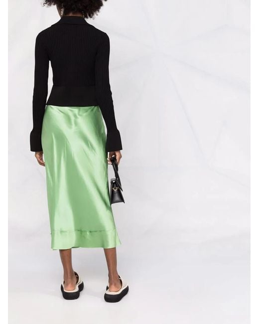 ANDREADAMO Black Ribbed Buttoned-Up Knitted Top
