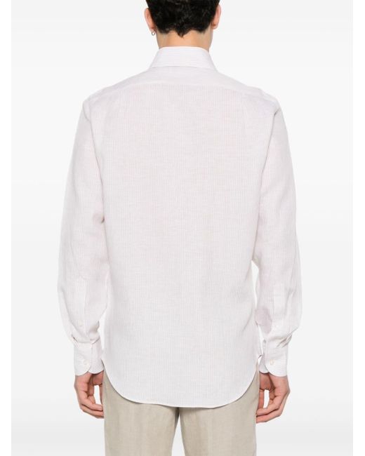 Camicia con effetto mélange di Boggi in White da Uomo