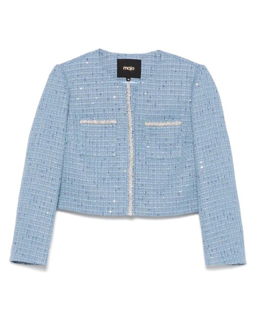 Maje Blue Tweed Jacket