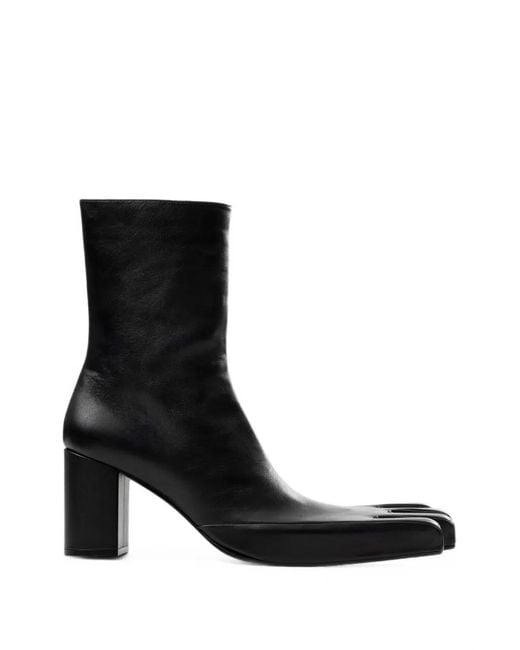 AVAVAV Black Bottines En Cuir À Silhouette À Quatre Orteils