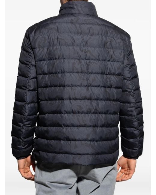 Etro Blue Down Jacket With Stand-up Collar, for men