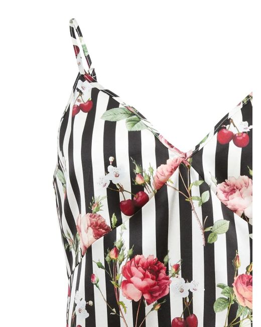 Fleur du Mal White Printed Ruffled Tank Top