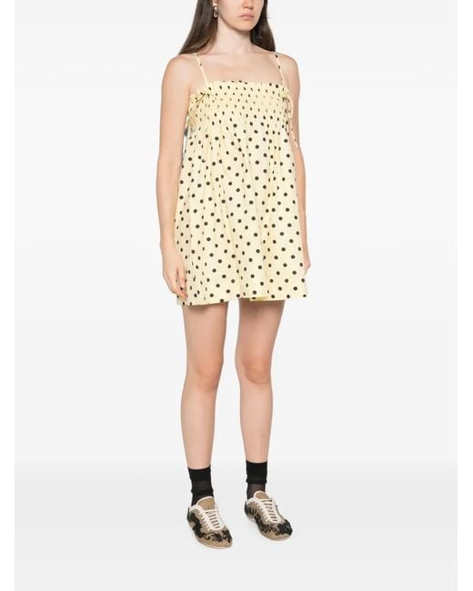 Damson Madder Yellow Lilo Polka-Dot Mini Dress