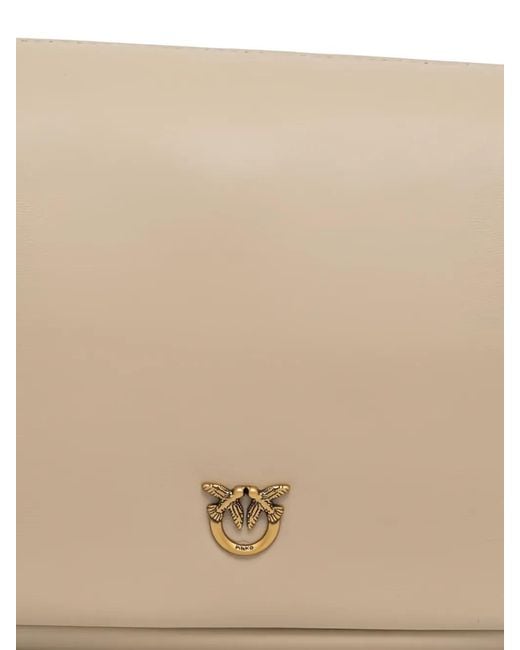 Borsa A Spalla Horizontal Bag Media di Pinko in Natural