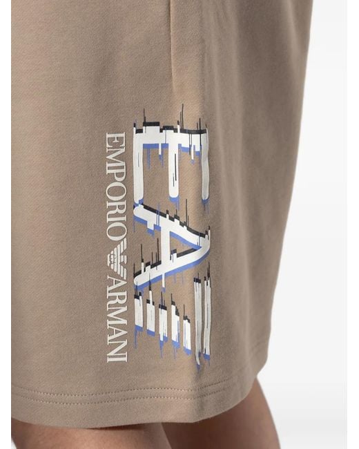 EA7 Natural Logo Track Shorts for men