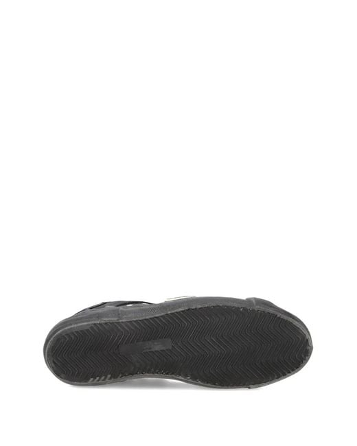 Philippe Model Black Prsx Suede-Panelled Low-Top Sneakers for men