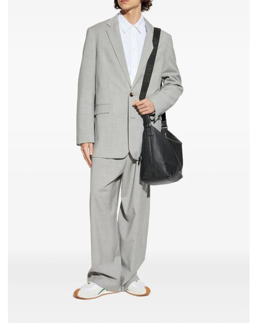 Loewe Gray Pleated Drawstring Trousers for men