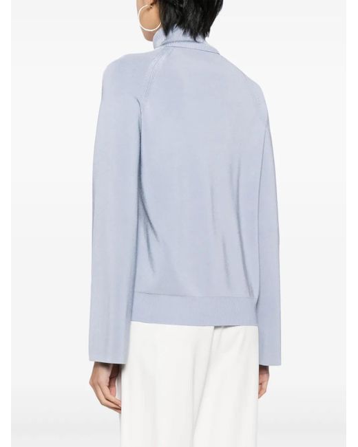 Jonathan Simkhai Blue Mateo Panelled Turtleneck Top