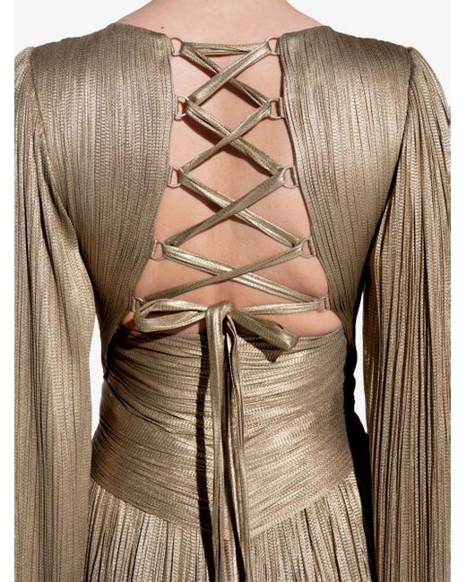 Maria Lucia Hohan Natural Tone Alana Flared-Sleeve Gown