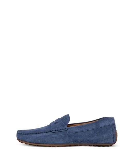 Hackett Blue Mocassins Driver En Daim for men