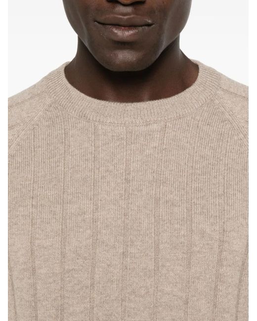 Fileria Natural Ribbed Crew-Neck Sweater for men