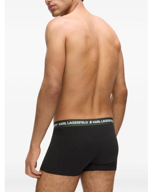 Karl Lagerfeld Black Logo-Waistband Boxers for men