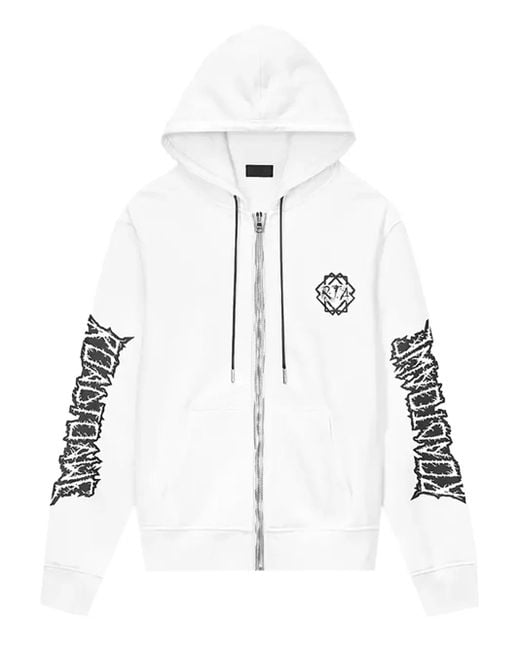 RTA White Floyd Metal Road To Awe" Zip-Up Hoodie for men
