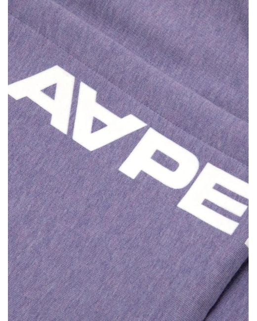 Aape By A Bathing Ape Purple Logo-Detail Long-Sleeves Hoodie for men