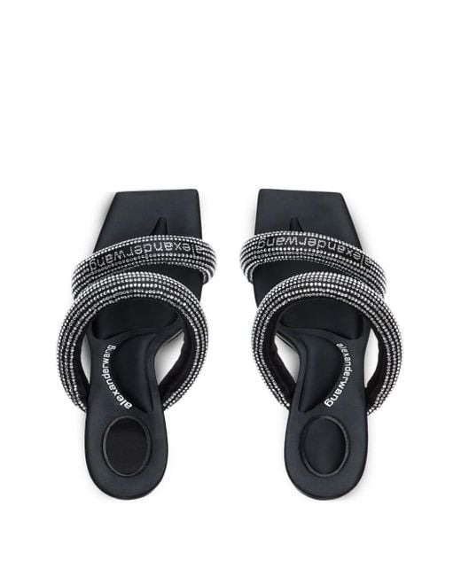 Alexander Wang White Stiletto Sandals With Crystal Embellishments