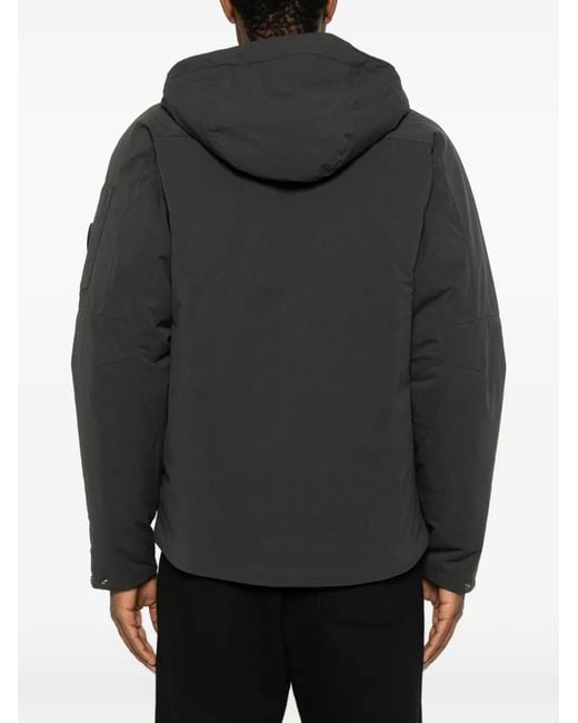 C P Company Black Lens-Detail Hooded Jacket for men